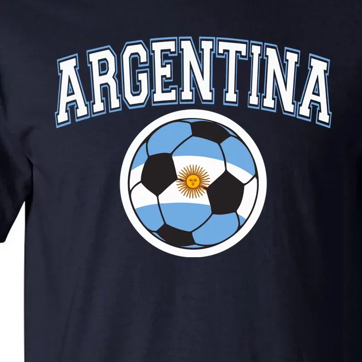 Cool Argentina Flag With Soccer Ball Tall T-Shirt