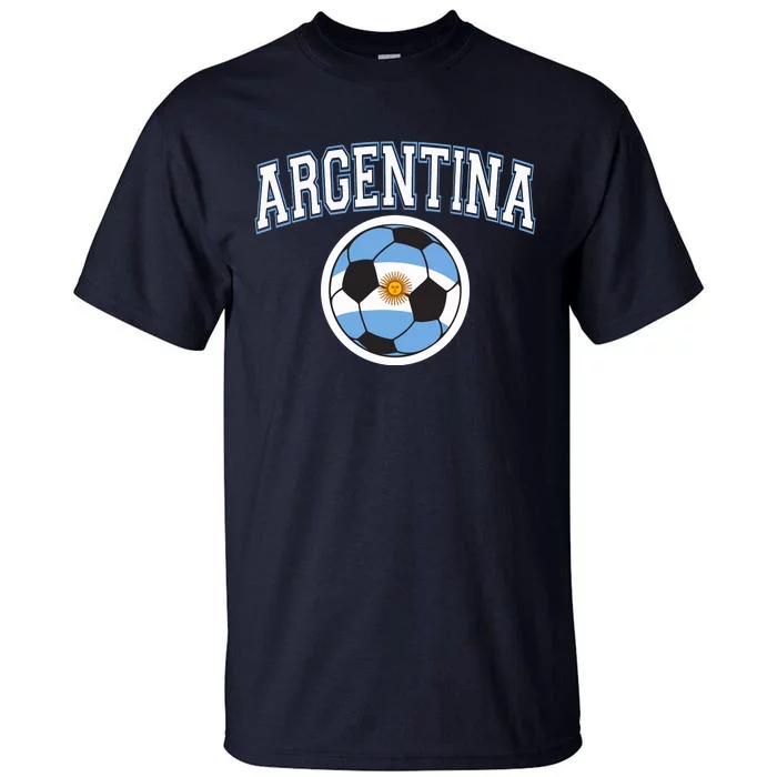 Cool Argentina Flag With Soccer Ball Tall T-Shirt