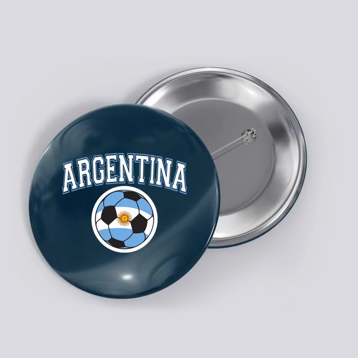 Cool Argentina Flag With Soccer Ball Button