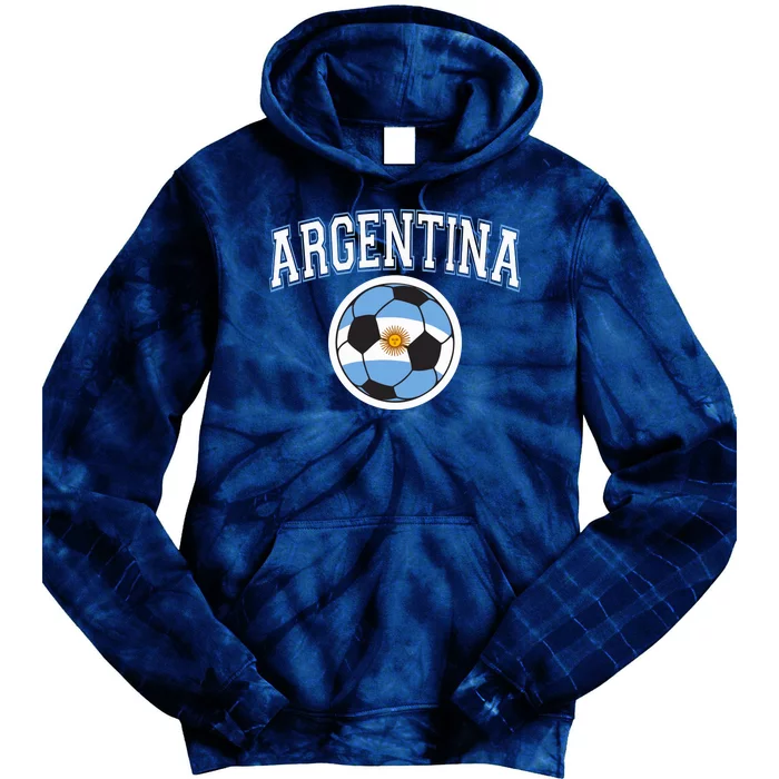 Cool Argentina Flag With Soccer Ball Tie Dye Hoodie