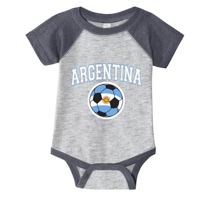 Cool Argentina Flag With Soccer Ball Infant Baby Jersey Bodysuit