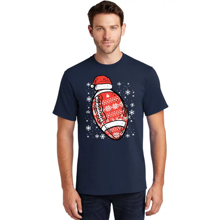 Christmas American Football Santa Xmas Sports Boy Tall T-Shirt