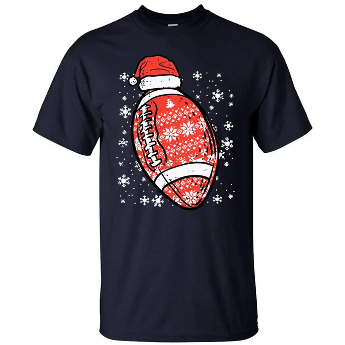 Christmas American Football Santa Xmas Sports Boy Tall T-Shirt