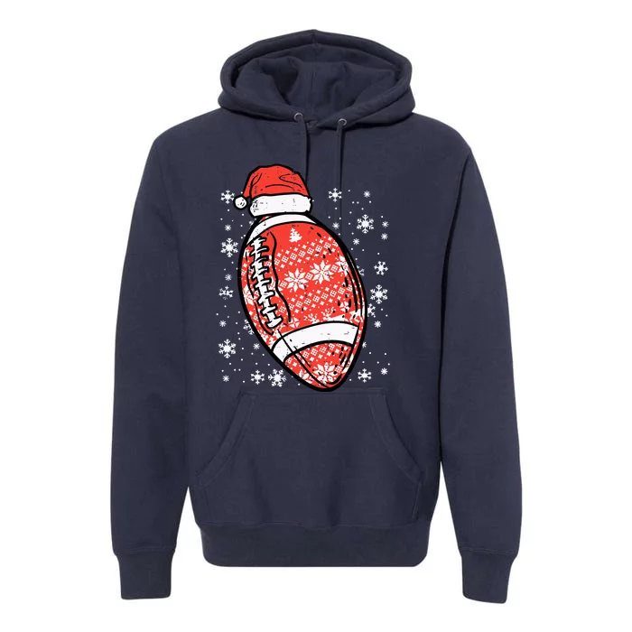 Christmas American Football Santa Xmas Sports Boy Premium Hoodie