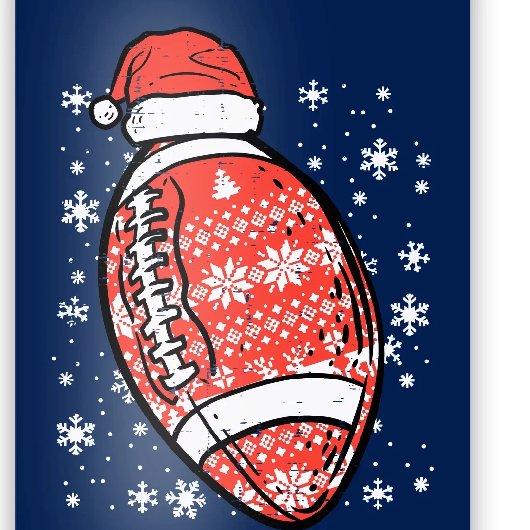 Christmas American Football Santa Xmas Sports Boy Poster