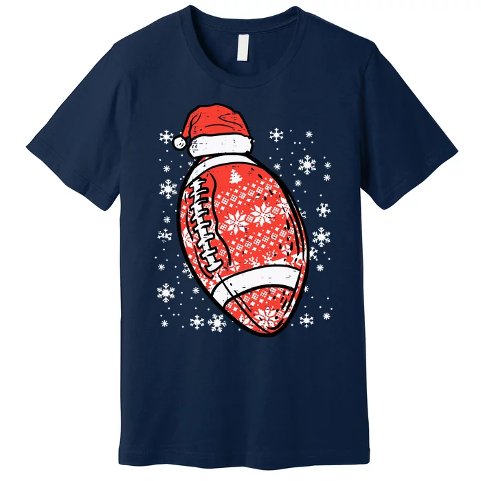 Christmas American Football Santa Xmas Sports Boy Premium T-Shirt