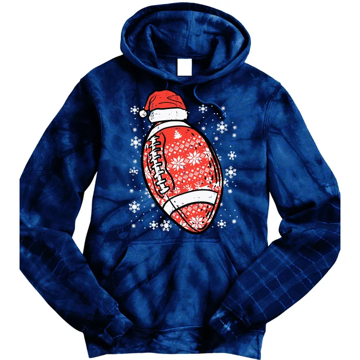 Christmas American Football Santa Xmas Sports Boy Tie Dye Hoodie