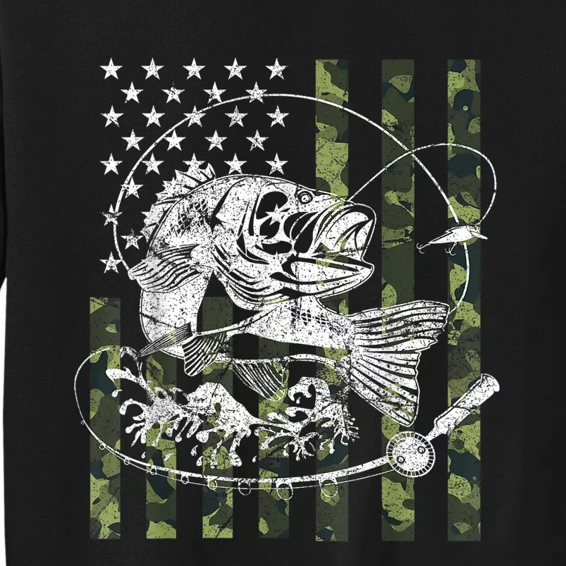 Camouflage American Flag Fishing Gifts Sweatshirt