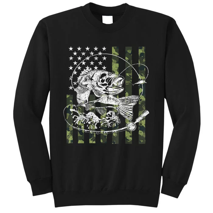 Camouflage American Flag Fishing Gifts Sweatshirt