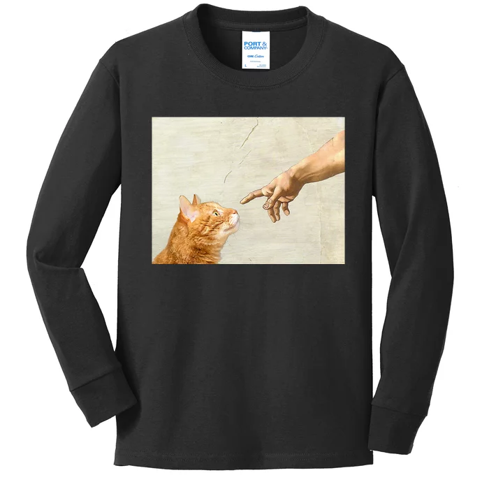 Cute Aesthetic Funny Cat Kids Long Sleeve Shirt