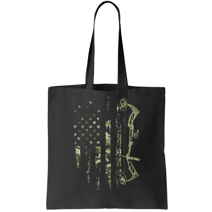 Camo American Flag Bowhunting Bow Archery Deer Hunting Gift Tote Bag