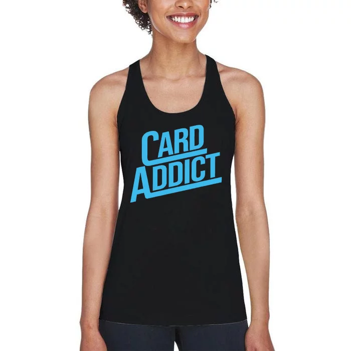 Card Addict Funny Baseball Card Collector Trading Cards Women's Racerback Tank