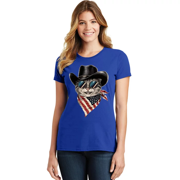 Cat American Flag Women's T-Shirt