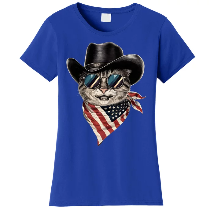 Cat American Flag Women's T-Shirt