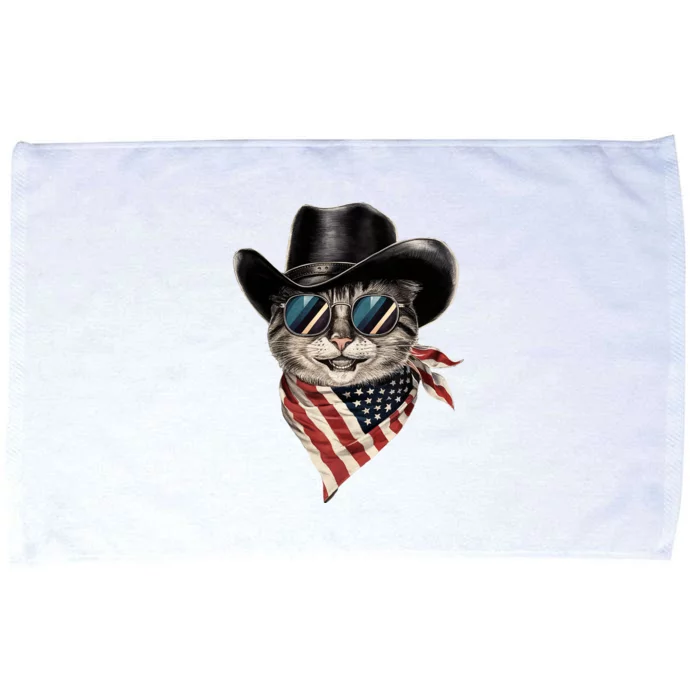 Cat American Flag Microfiber Hand Towel