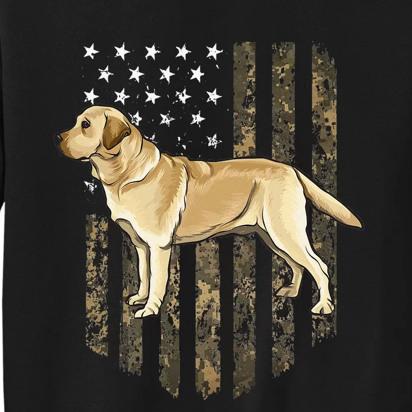 Camo American Flag Yellow Labrador Retriever 4th Of July USA Sweatshirt