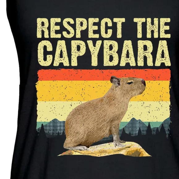 Capybara Art For Women Rodent Animal Lover Capybara Ladies Essential Flowy Tank