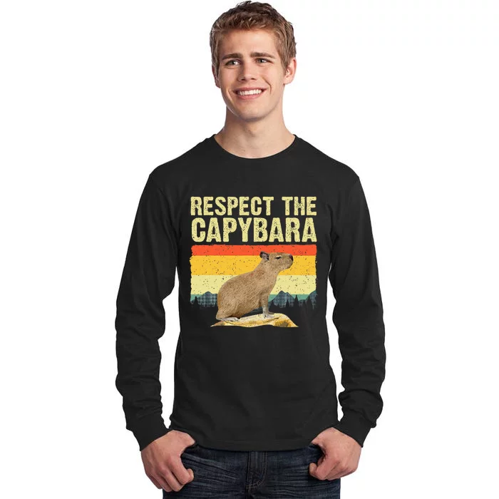 Capybara Art For Women Rodent Animal Lover Capybara Tall Long Sleeve T-Shirt