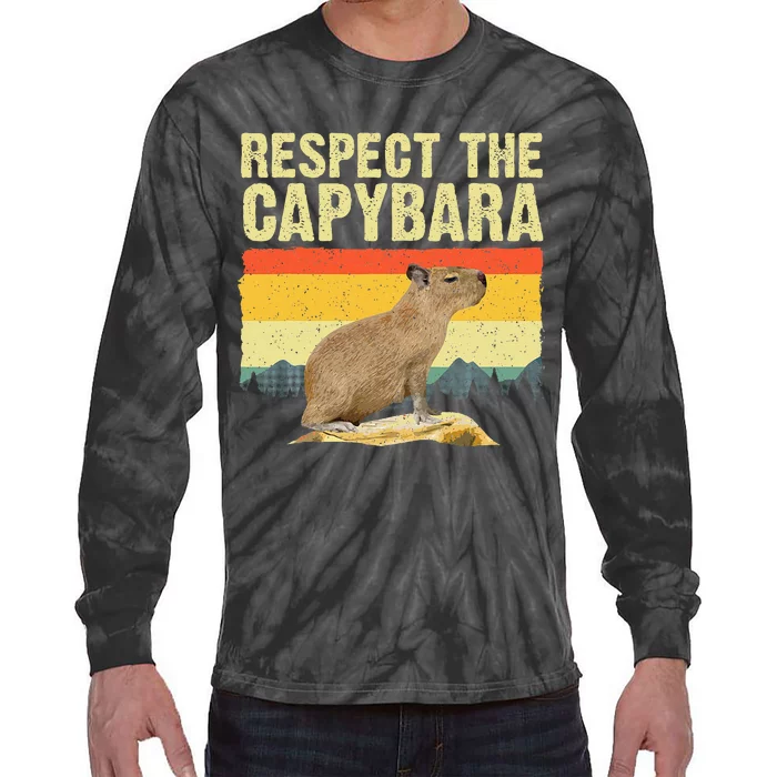 Capybara Art For Women Rodent Animal Lover Capybara Tie-Dye Long Sleeve Shirt