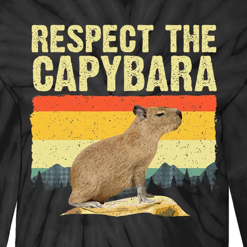 Capybara Art For Women Rodent Animal Lover Capybara Tie-Dye Long Sleeve Shirt