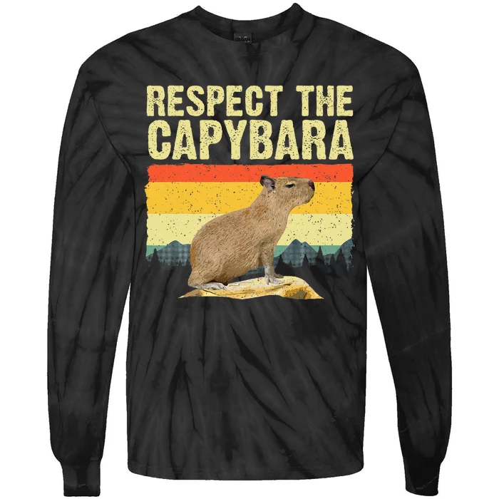 Capybara Art For Women Rodent Animal Lover Capybara Tie-Dye Long Sleeve Shirt