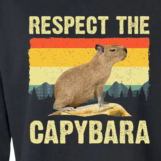 Capybara Art For Women Rodent Animal Lover Capybara Cropped Pullover Crew