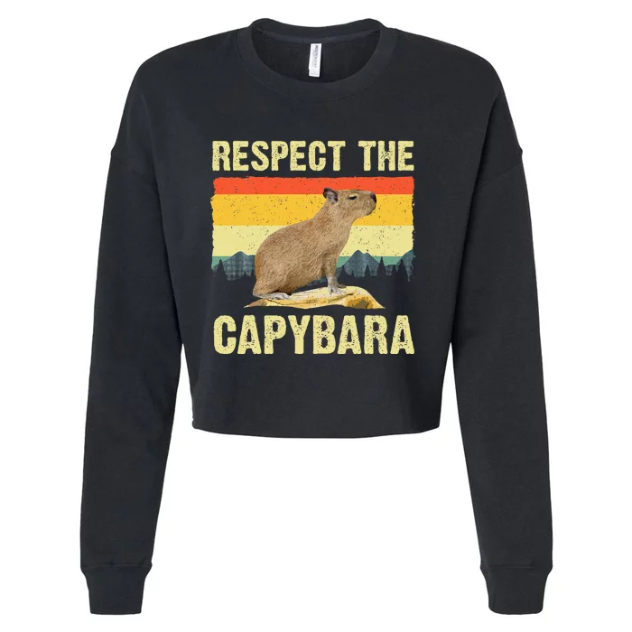 Capybara Art For Women Rodent Animal Lover Capybara Cropped Pullover Crew