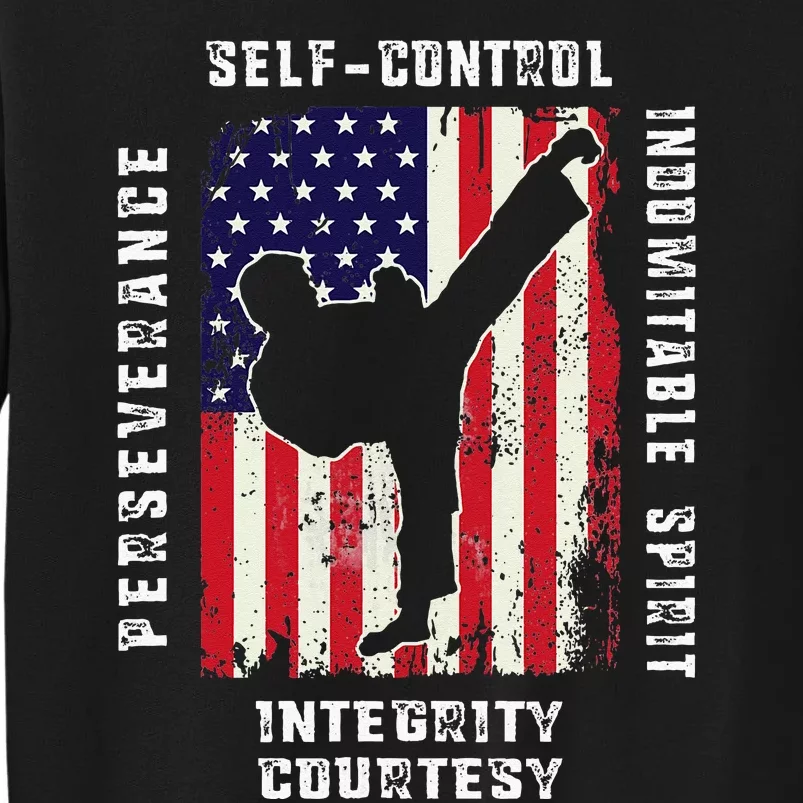 Cool American Flag Taekwondo Gift Tae Kwon Do Martial Arts Sweatshirt