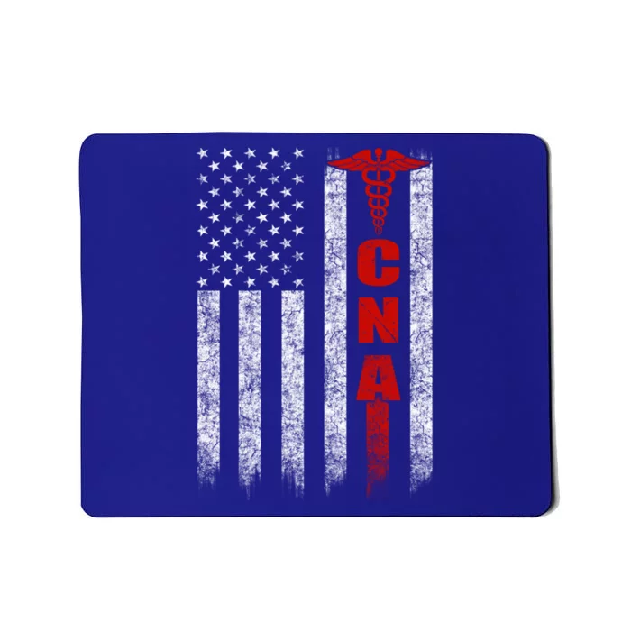 Cna American Flag Patriotic Pride Nurse Gift Mousepad