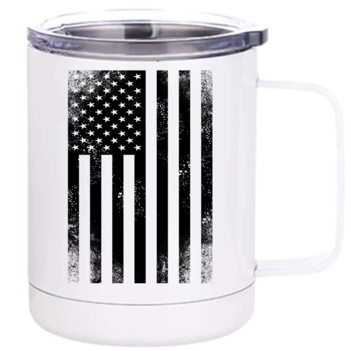 Camouflage American Flag Print Camo Military Tactical Funny Gift Meaningful Gift Front & Back 12oz Stainless Steel Tumbler Cup