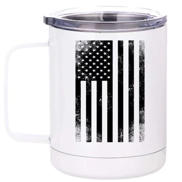 Camouflage American Flag Print Camo Military Tactical Funny Gift Meaningful Gift Front & Back 12oz Stainless Steel Tumbler Cup