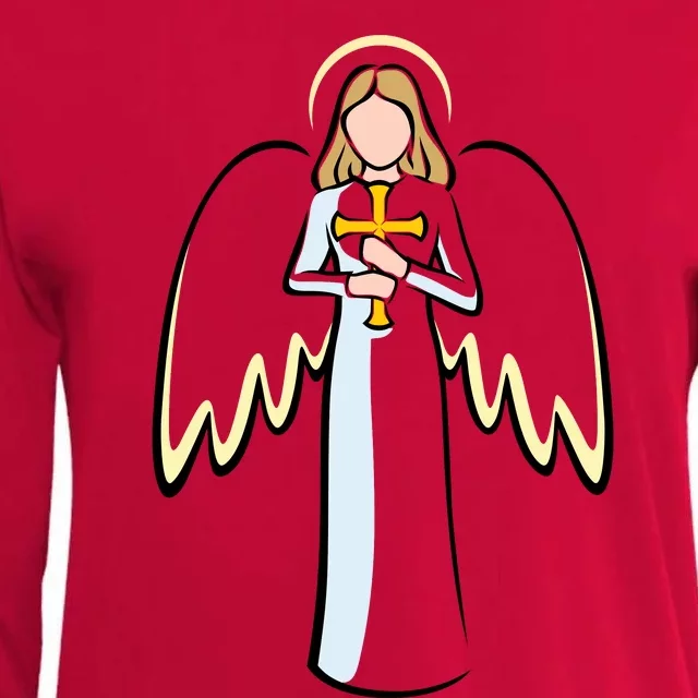 Christmas Angel Faith Christian Jesus Womens Cotton Relaxed Long Sleeve T-Shirt