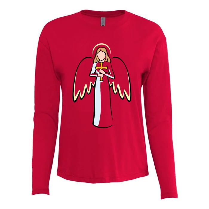 Christmas Angel Faith Christian Jesus Womens Cotton Relaxed Long Sleeve T-Shirt