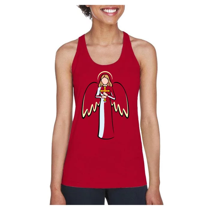 Christmas Angel Faith Christian Jesus Women's Racerback Tank