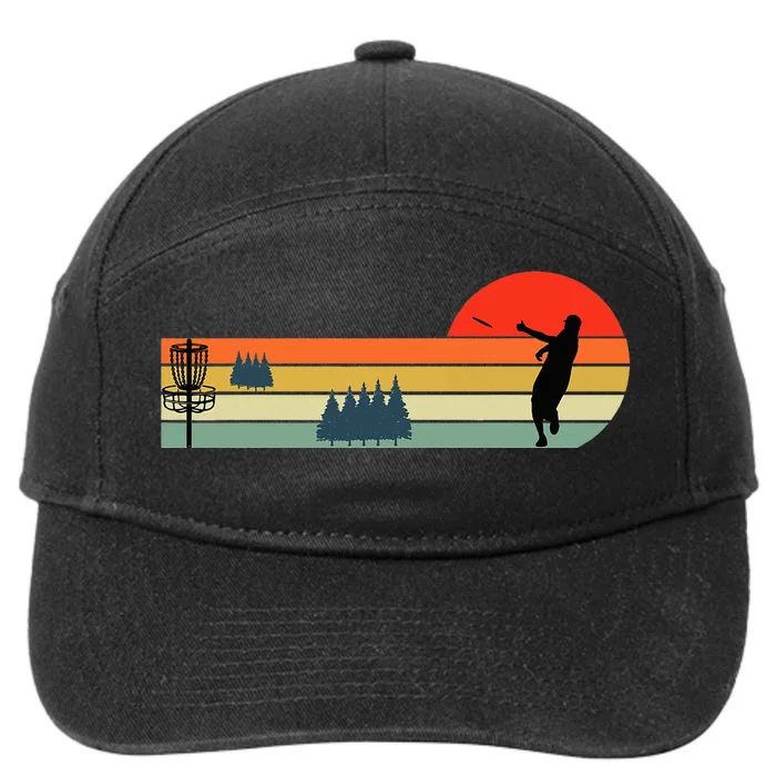 Cool and Fun Disc Golf Sport Retro Sunset - Vantage 7-Panel Snapback Hat