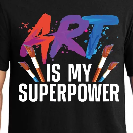 Cool Art For Art Teacher Artist Painter Superpower Pajama Set