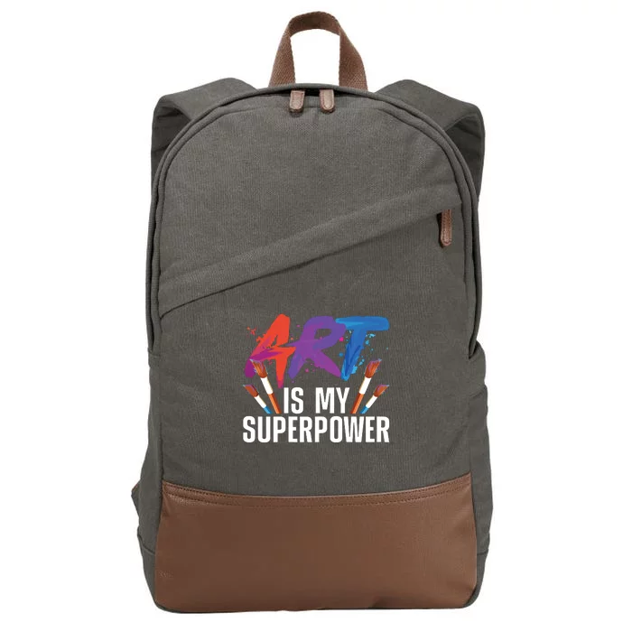 Cool Art For Art Teacher Artist Painter Superpower Cotton Canvas Backpack