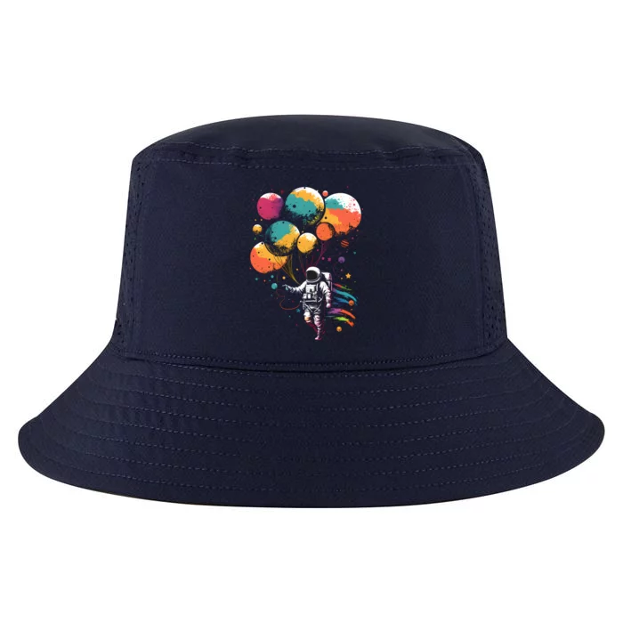 Cool Astronaut Flying With Balloon Planets Space Planets Gift Cool Comfort Performance Bucket Hat