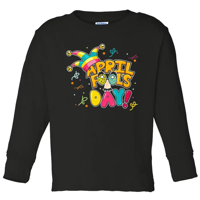 Colorful April Fool's Day Prank Funny Matching Toddler Long Sleeve Shirt