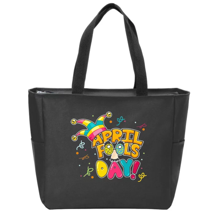 Colorful April Fool's Day Prank Funny Matching Zip Tote Bag