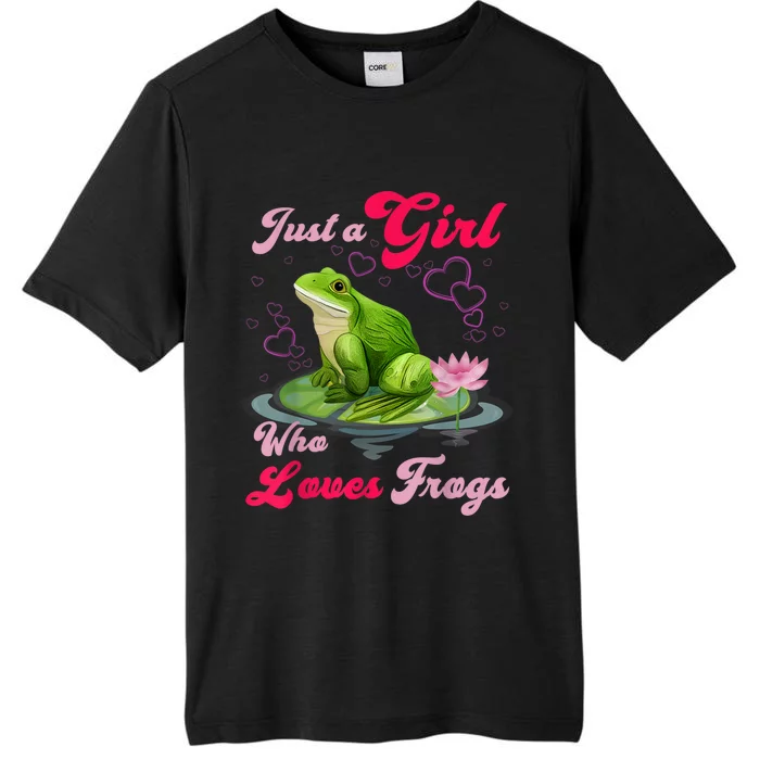 Cute And Funny Just A Girl Who Loves Frogs ChromaSoft Performance T-Shirt