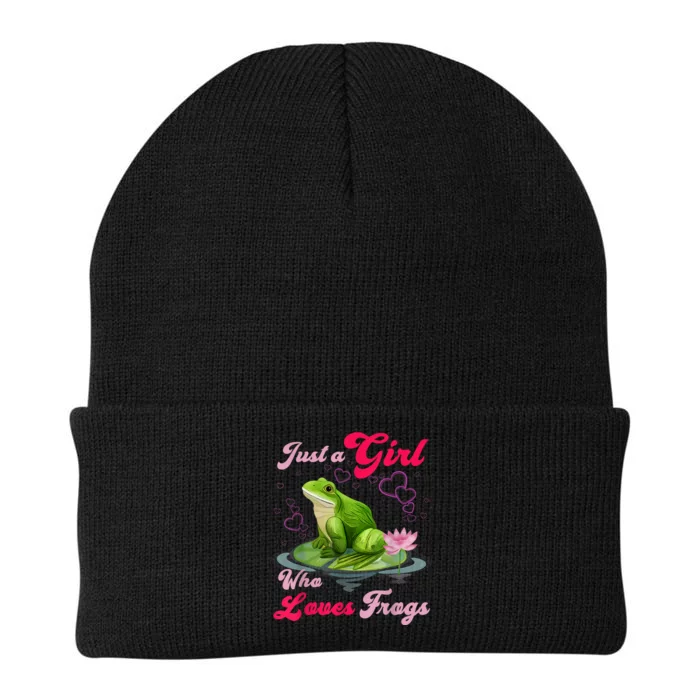 Cute And Funny Just A Girl Who Loves Frogs Knit Cap Winter Beanie