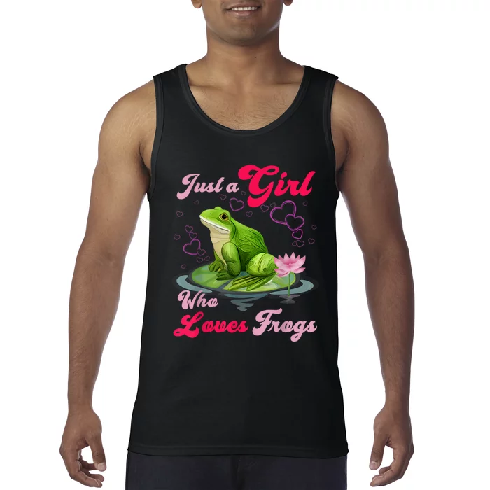 Cute And Funny Just A Girl Who Loves Frogs Tank Top