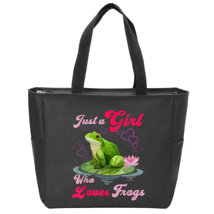 Cute And Funny Just A Girl Who Loves Frogs Zip Tote Bag