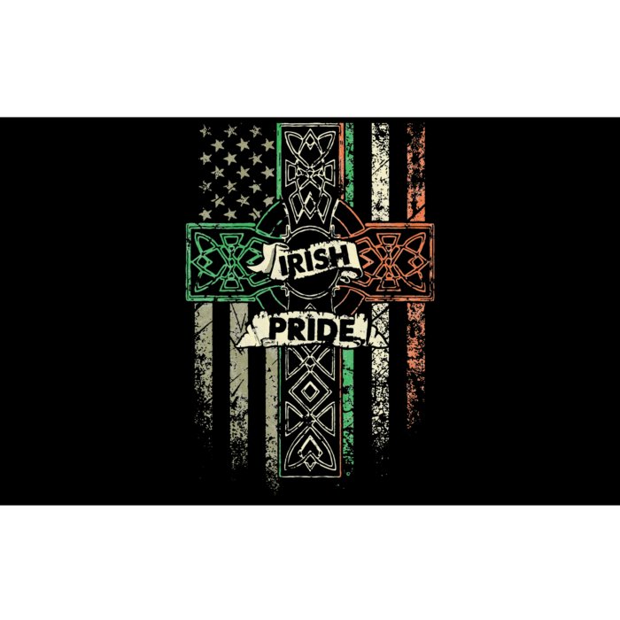 Cross America Flag Green White Orange Irish Pride Bumper Sticker