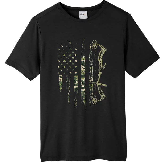 Camo American Flag Bowhunting Bow Archery Deer Hunting Gift ChromaSoft Performance T-Shirt