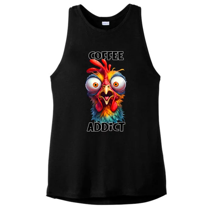 Coffee Addict Funny Turkey Ladies Tri-Blend Wicking Tank