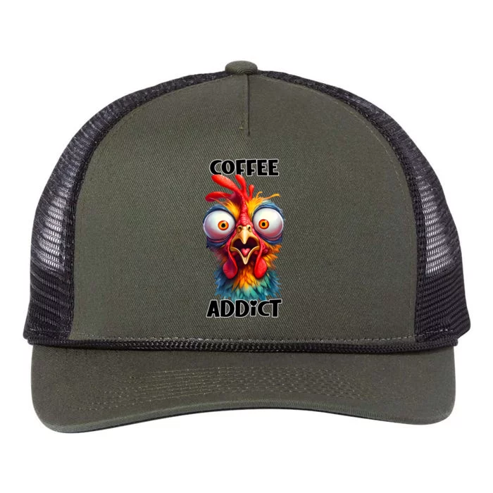 Coffee Addict Funny Turkey Retro Rope Trucker Hat Cap