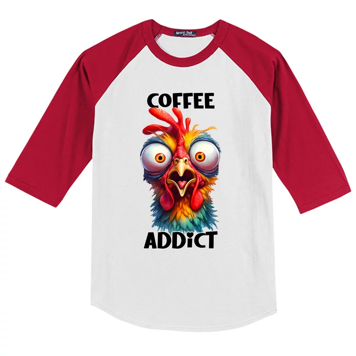 Coffee Addict Funny Turkey Kids Colorblock Raglan Jersey