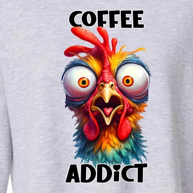 Coffee Addict Funny Turkey Cropped Pullover Crew